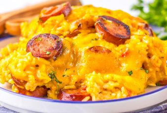 Receta de arroz con queso y chorizo