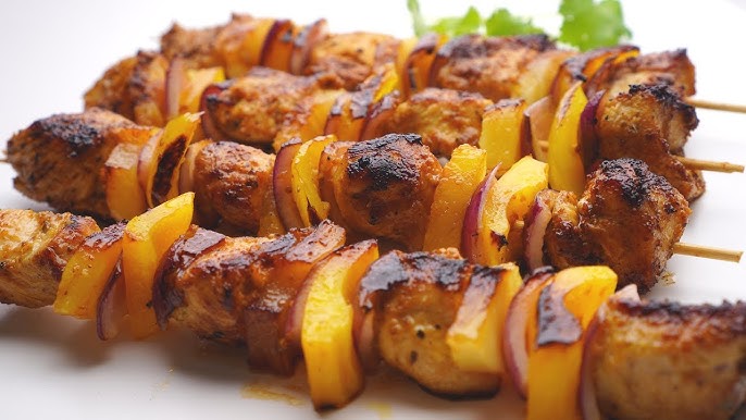 Receta de Brochetas de pollo con piña