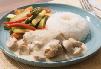 Receta de pollo con champiñones