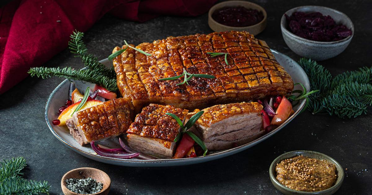 Panceta crocante para Navidad