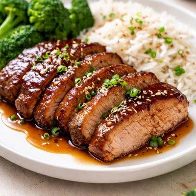Lomo de cerdo en salsa teriyaki