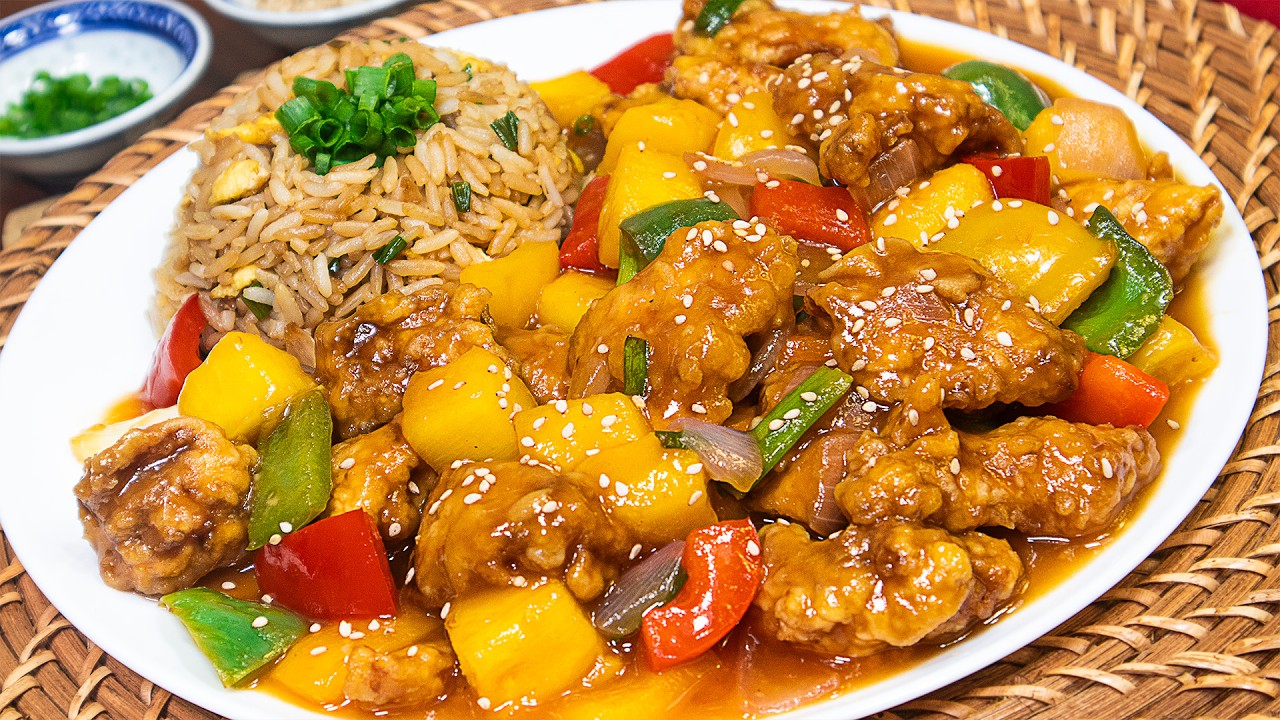 Pollo Arrebozado con piña